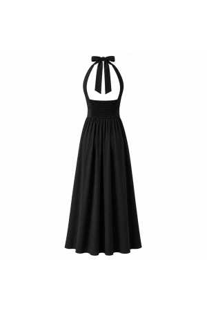 Robe longue fluide à décolleté croisé