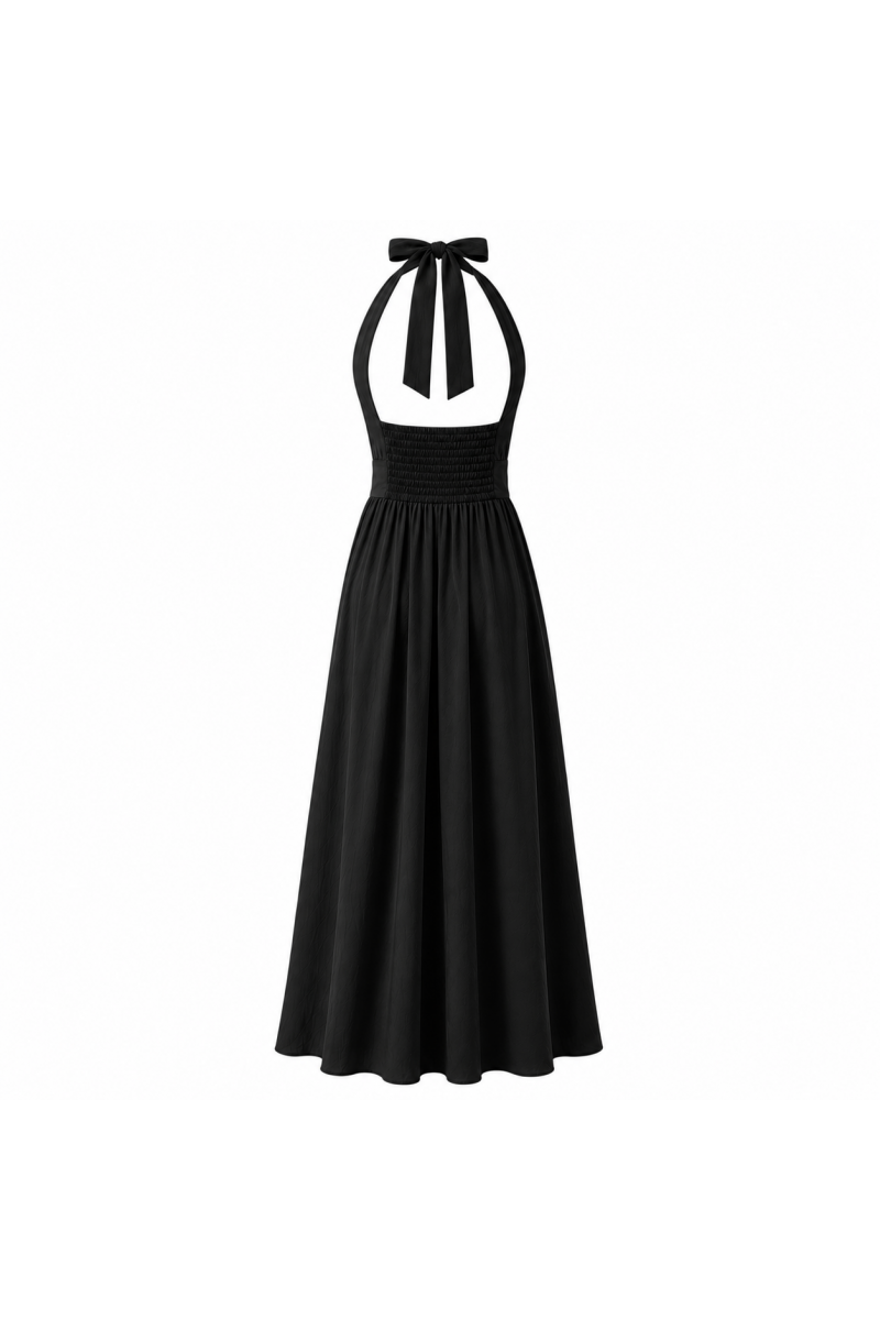 Robe longue fluide à décolleté croisé