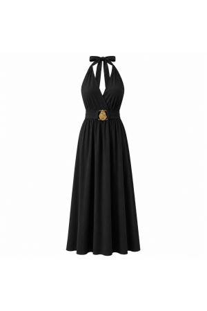 Robe longue fluide à décolleté croisé