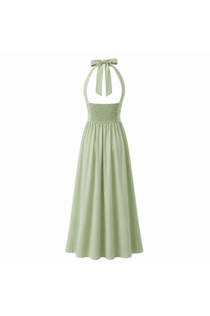 Robe longue fluide à décolleté croisé