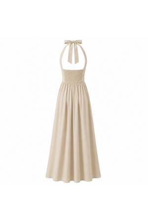 Robe longue fluide à décolleté croisé