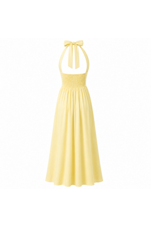 Robe longue fluide à décolleté croisé