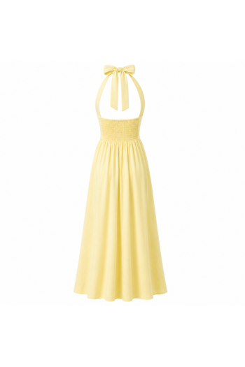 Robe longue fluide à décolleté croisé