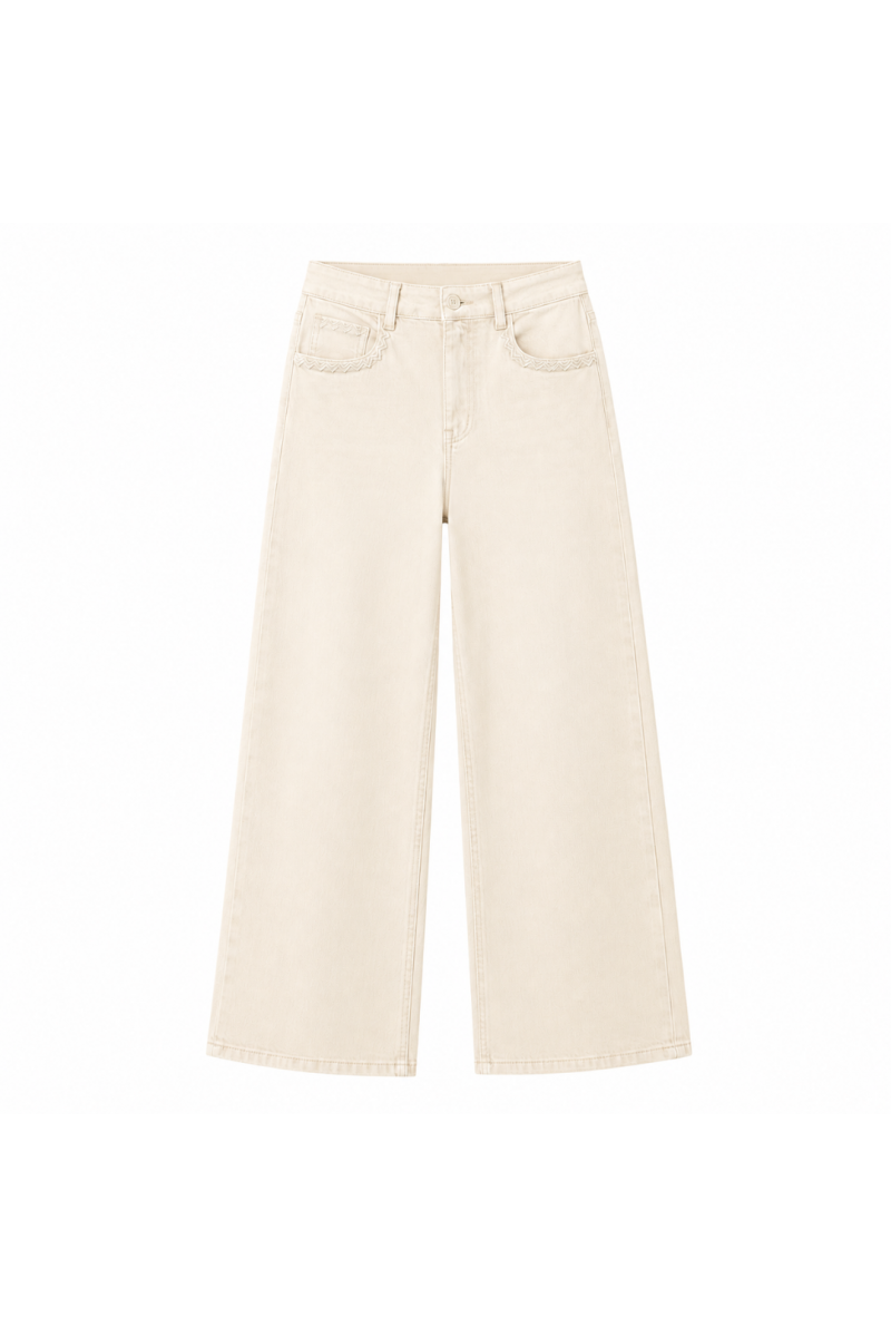 Pantalon Wide Leg Écru 