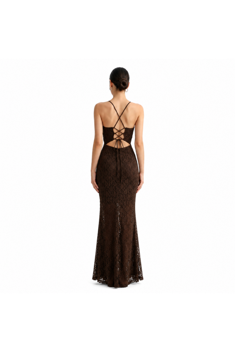 Robes longues en dentelle