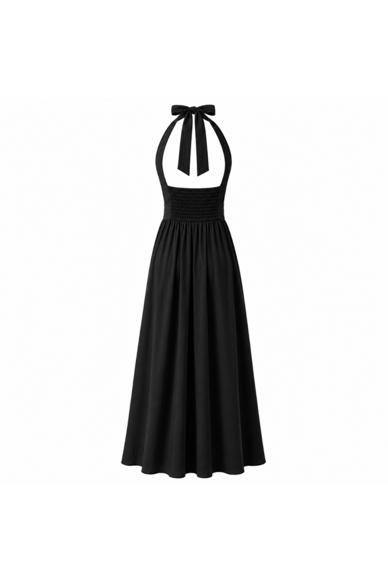 Robe longue fluide à décolleté croisé