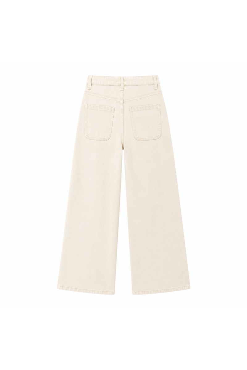 Pantalon Wide Leg Écru 