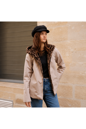 Manteau Réversible Léopard