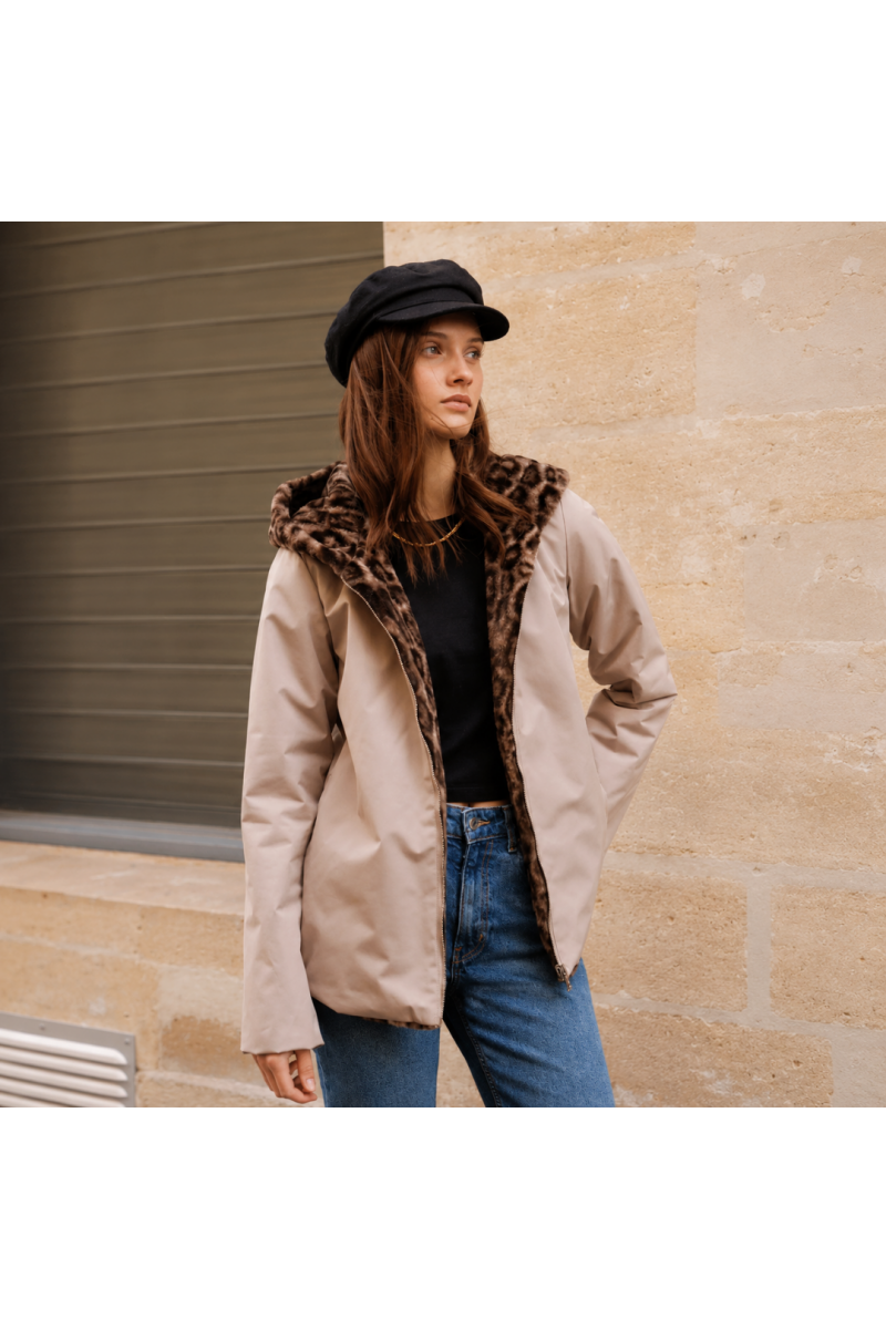 Manteau Réversible Léopard
