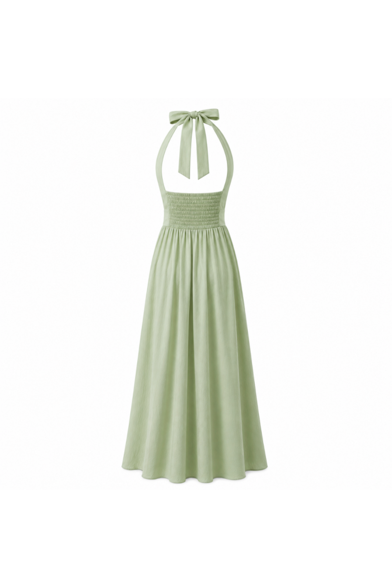 Robe longue fluide à décolleté croisé