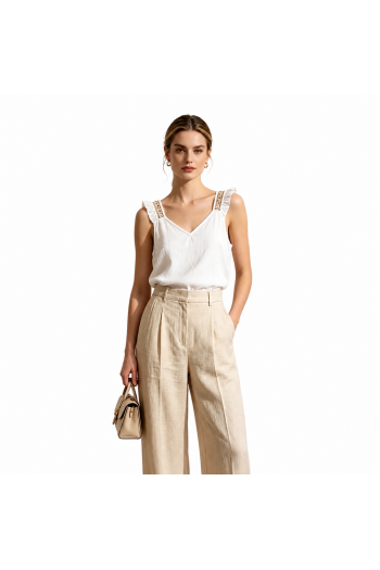 Blouse Écrue à Bretelles 