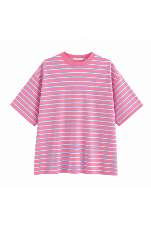 T-shirt Rayé Rose 