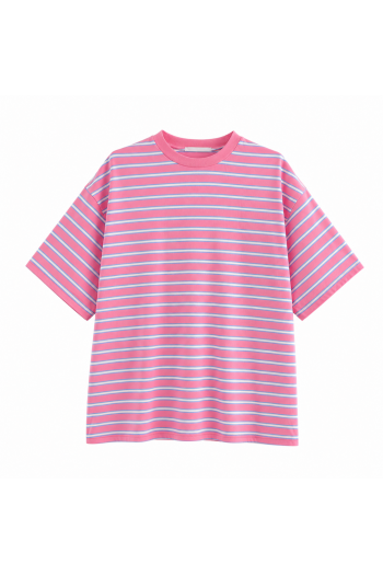 T-shirt Rayé Rose 