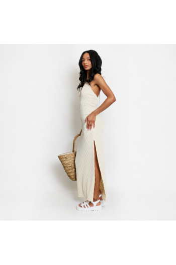 Robe Maxi Beige Dos-Nu