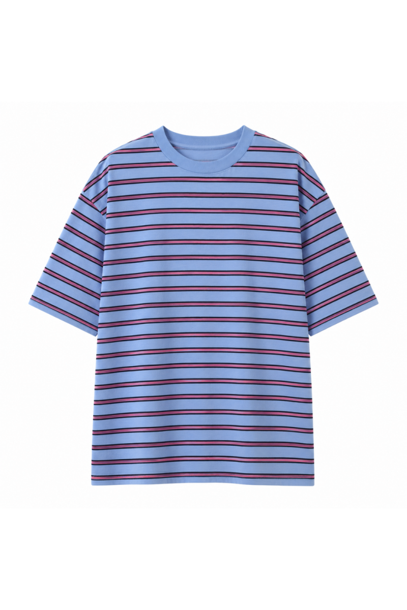 T-shirt Rayé Bleu Ciel