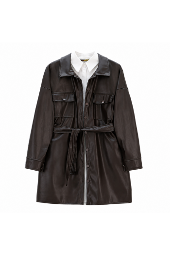Veste Cuir-Marron