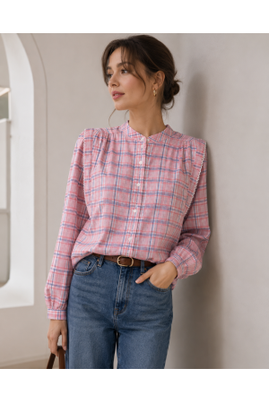 Chemise À Carreaux Rose 