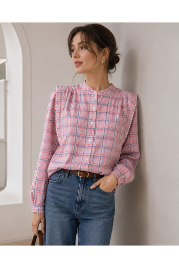 Chemise À Carreaux Rose 