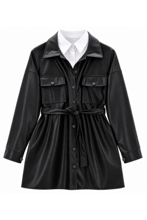 Veste Cuir-Noir 