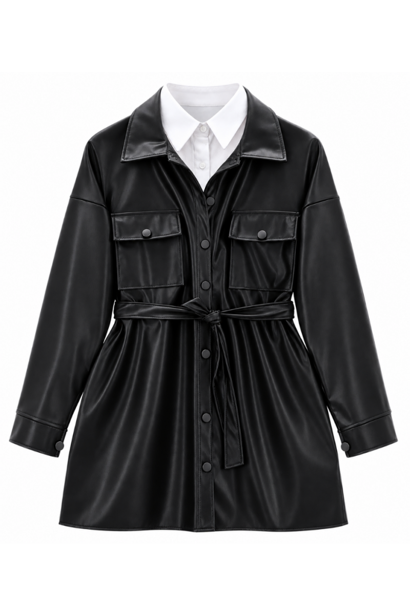 Veste Cuir-Noir 