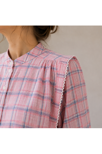 Chemise À Carreaux Rose 