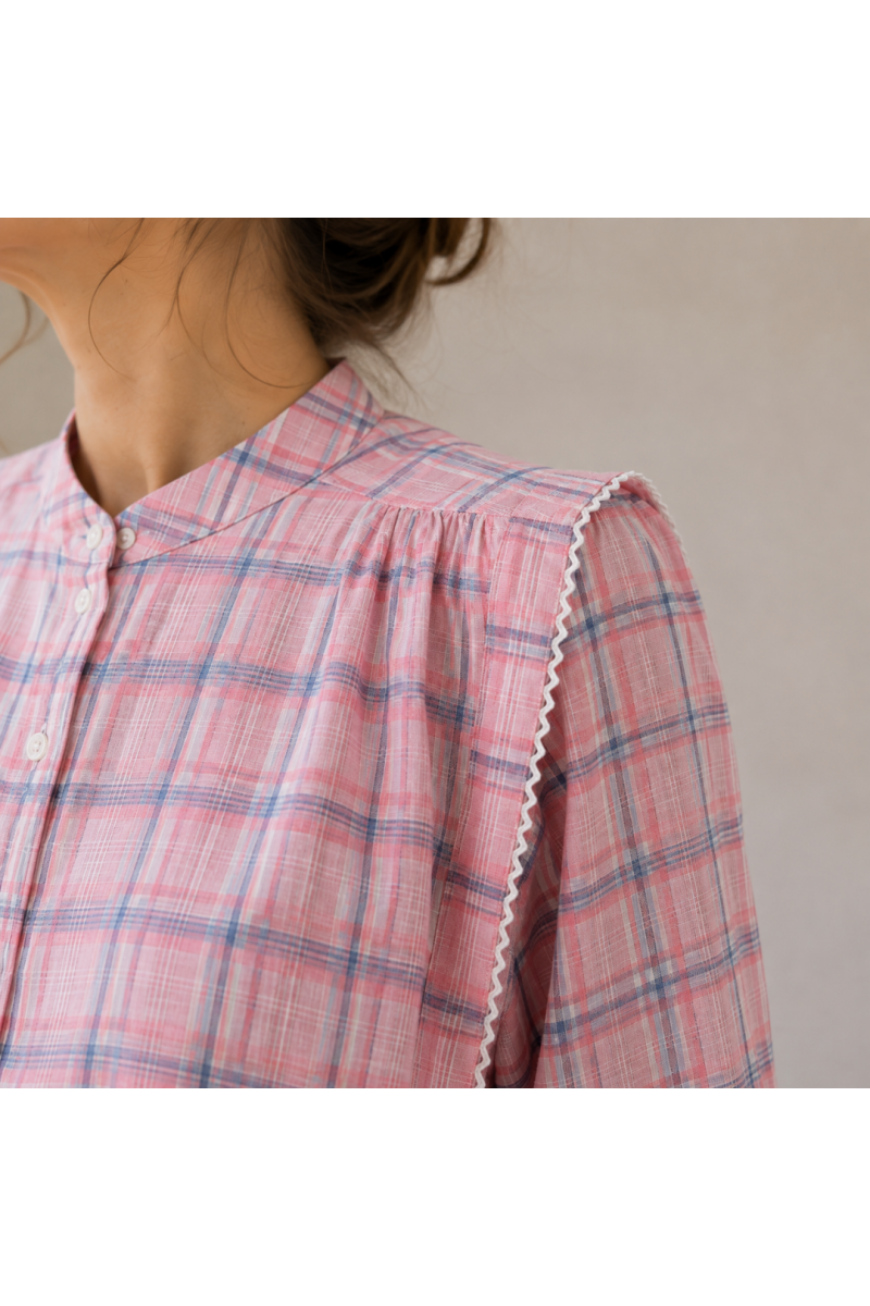 Chemise À Carreaux Rose 