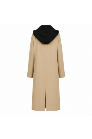 Veste Trench Long À Capuche Amovible