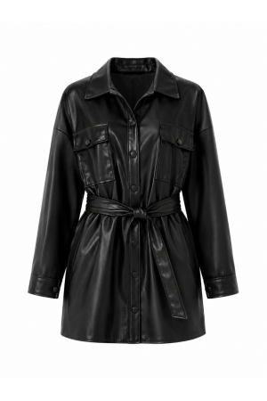 Veste Cuir-Noir 