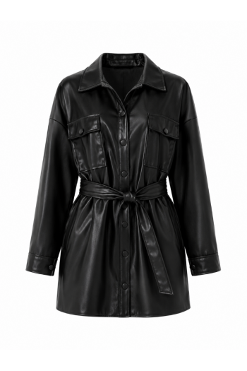 Veste Cuir-Noir 