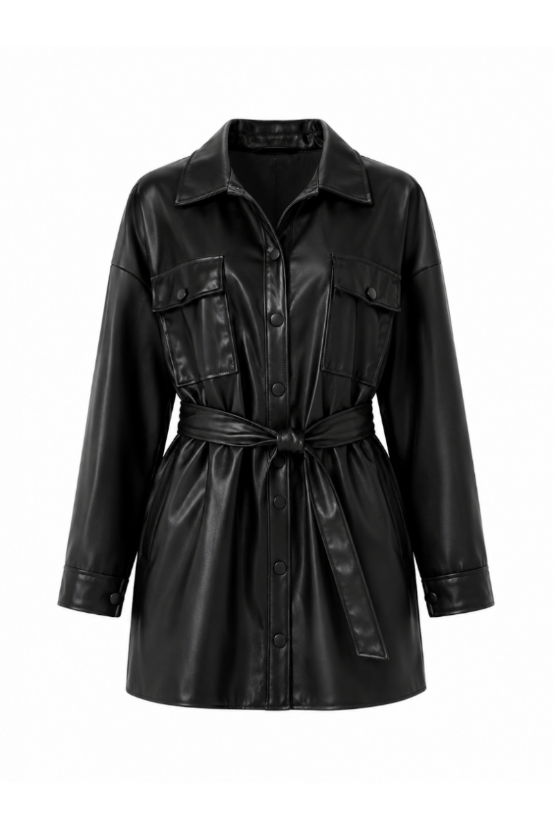 Veste Cuir-Noir 