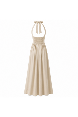 Robe longue fluide à décolleté croisé