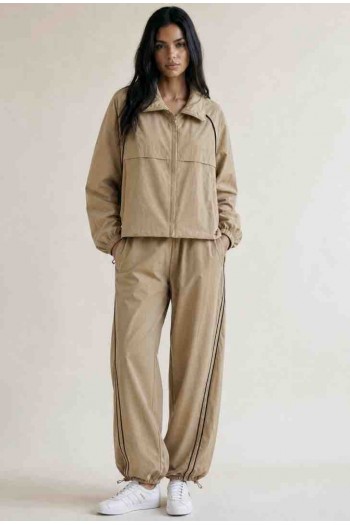 Ensemble Sport Beige À Liserés 