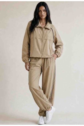 Ensemble Sport Beige À Liserés 
